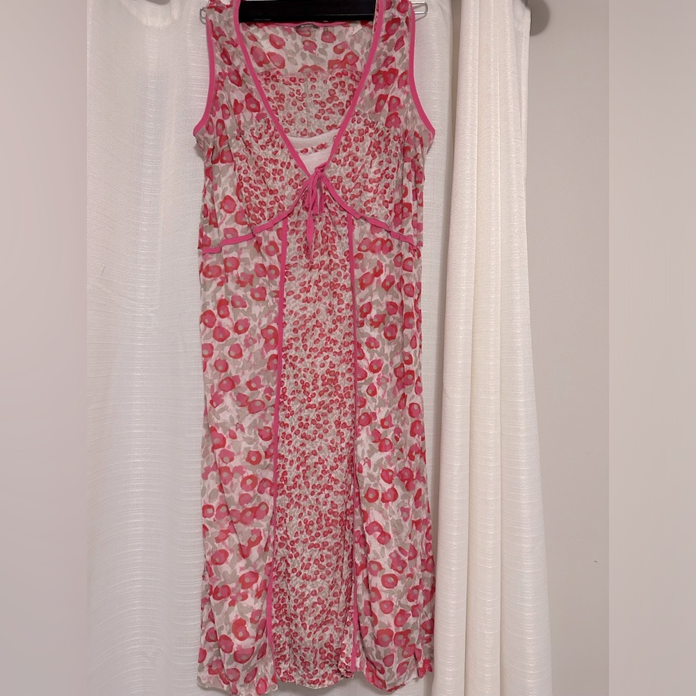 Y2K Vintage Sandwich Pink Leopard Print Dress